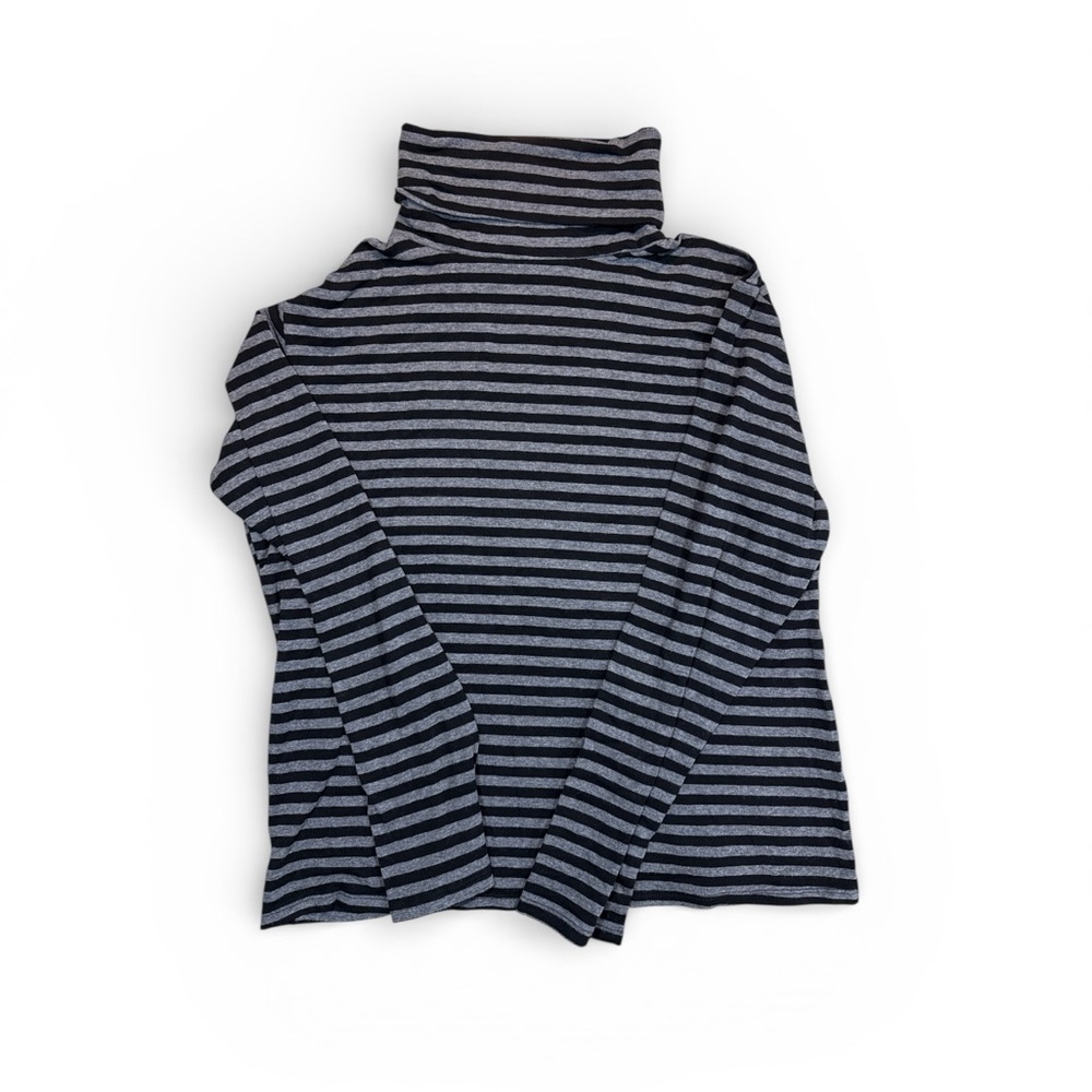 Fabrizio Gianni Women’s Striped Stretchy turtleneck gray/black Size XLarge